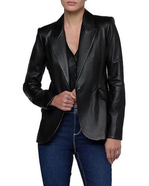 L'Agence Chamberlain Leather Blazer - Black