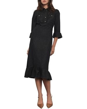 Mint Velvet Denim Midi Shirt Dress - Black