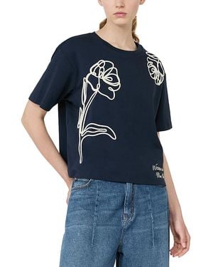 Weekend by Maxmara Wkdsala Embroidered Tee - Blue