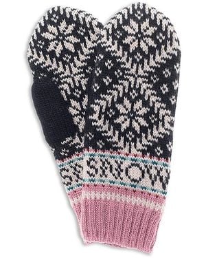 French Knot Novelty Nordic Knitted Wool Mittens - Pink