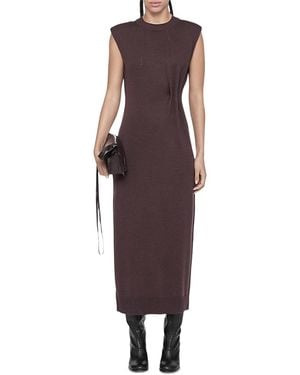 AllSaints Kayla Merino Wool Midi Dress - Purple