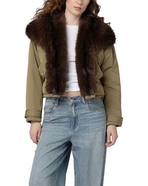 Blank NYC Rotation Faux Fur Collar Jacket - Black