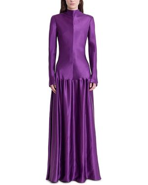FFORME Mila Bias Cut Long Sleeve Dress - Purple