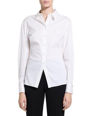 Theory Cutaway Collared Button Up Shirt - White