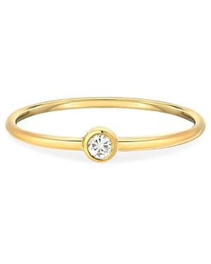 Zoe Lev 14K Diamond Bezel Wire Stack Ring - White