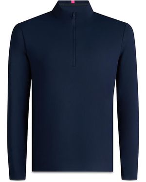 G/FORE Brushed Back Tech Quarter Zip Pullover - Blue