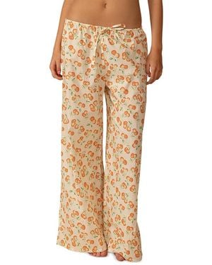 Montce Cherry Sherbet Drawstring Wide Leg Cover Up Pants - Natural