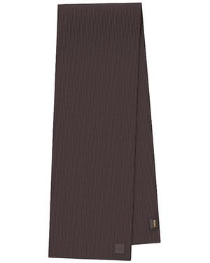 BOSS Foxon Ribbed Wool Blend Scarf - Brown