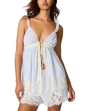 Steve Madden Mazie Lace Trim Top - White