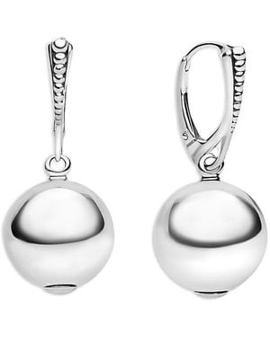 Lagos Sterling Caviar Bubbly Beaded Sphere Drop Earrings - White
