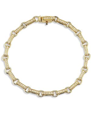 Sydney Evan 14K The Solara Diamond Bar Link Bracelet - Metallic