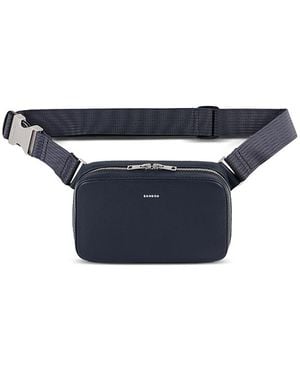 Sandro Small Grained Leather Bag - Blue