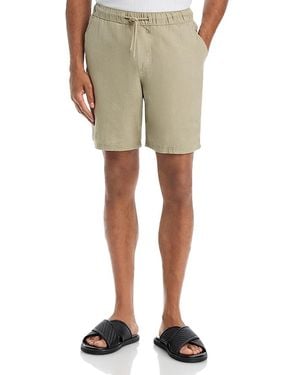 Solid Linen Drawcord Shorts - Natural