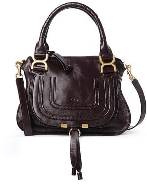 Chloé Marcie Small Leather Satchel - Brown