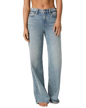 Vuori Vintage Cotton Blend Mid Rise Wide Leg Jeans - Blue