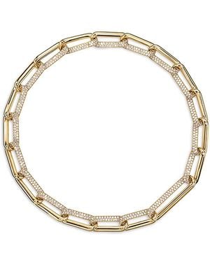 Hearts On Fire 18K Diamond Elongated Link Necklace, .25 - Metallic