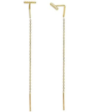 Zoe Lev 14K Cable Link Threader Earrings - White