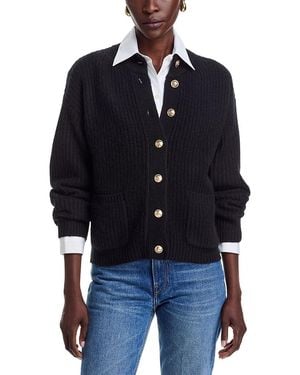 C by Bloomingdale's Cashmere Balloon Sleeve Mockneck Cashmere Cardigan - Blue