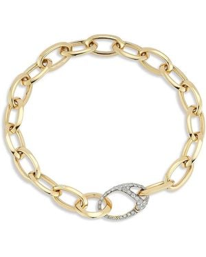 WALTERS FAITH 18K Diamond Garnett Oval Chain Link Bracelet - Metallic
