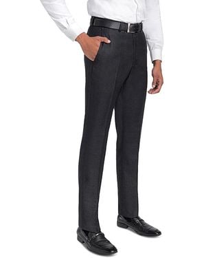 Santorelli Loro Piana Wool Regular Fit Dress Pants - Blue