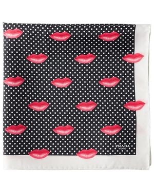 Prada Printed Silk Twill Scarf, 55 X 55 Cm - Red