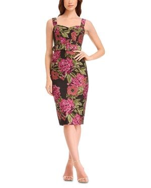 Dress the Population Nicole Brocade Dress - Red