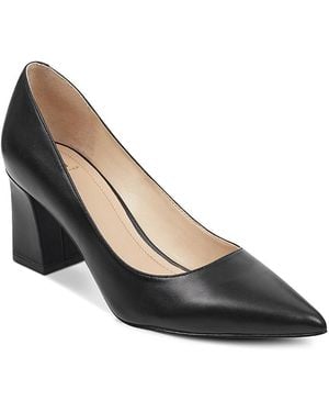 Marc Fisher Zala Pointed Toe Block Heel Court Shoes - Black