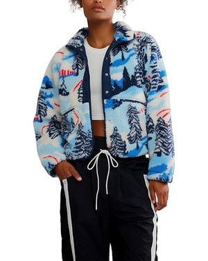 Free People Rocky Ridge Fleece Jacket - Blue