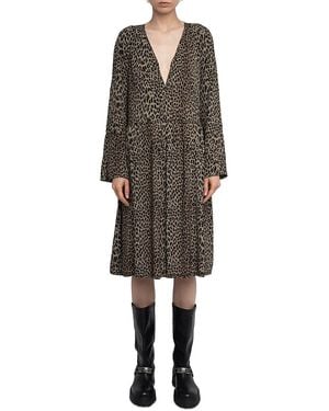 Zadig & Voltaire Rinas Soft Leopard Print Dress - Multicolor