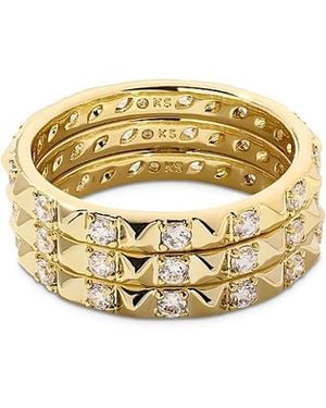 Kendra Scott Fate Crystal & Spike Stack Rings, Set Of 3 - Metallic