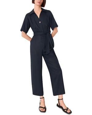 Whistles Button Front Wrap Jumpsuit - Blue