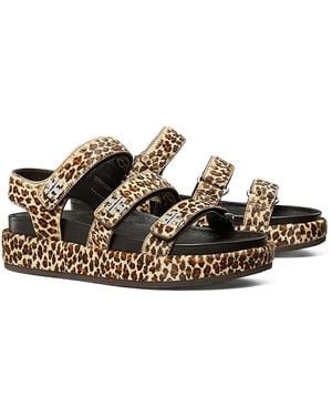 Tory Burch Kira Calf Hair Triple Strap Sandals - Multicolor