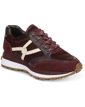Veronica Beard Valentina Shearling Lined Suede Sneakers - Brown