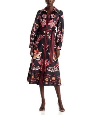 LAYERED WITH LOVE Caroline Long Sleeve Floral Shirt Dress - Red
