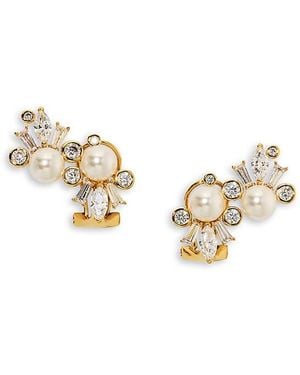 Nadri Cubic Zirconia & Imitation Pearl Under The Sea Ear Climbers - Metallic