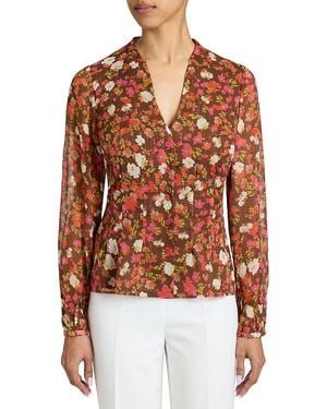 Santorelli Winnie Long Sleeve Buttoned Blouse - Brown