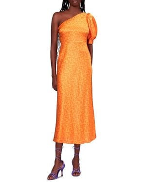 Whistles Limited Edition One Shoulder Sally Dress - Orange