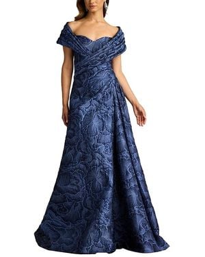 Tadashi Shoji Durant Floral Jacquard Gown - Blue