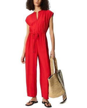 Whistles Petite Sleeveless Drawstring Jumpsuit - Red