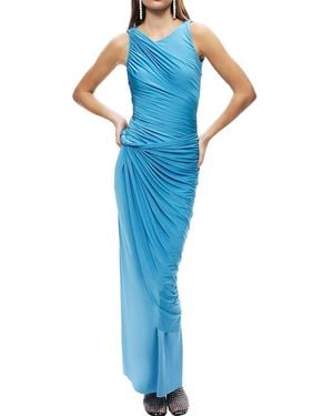 Nocturne Draped Sleeveless Maxi Dress - Blue