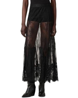 AllSaints Arran Lace Maxi Skirt - Black