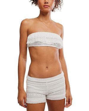 Free People Flirty Frill Bandeau Bra - Gray