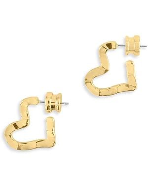 Anabel Aram Heart Hoop Earrings - Metallic