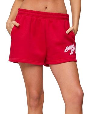 Edikted So Sporty Sweat Shorts - Red
