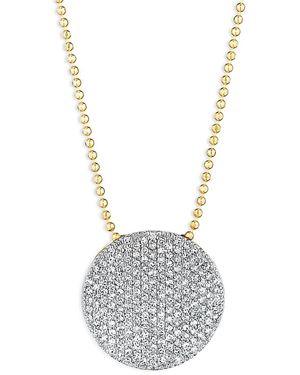 Phillips House Rhodium & 14K Affair Diamond Disc Pendant Necklace, 16-18 - White