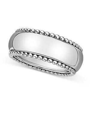 Lagos Sterling Anthem Polished Caviar Bead Band - White
