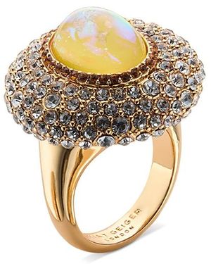 Kurt Geiger Pave & Stone Cocktail Ring - Metallic