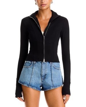 Danielle Guizio Eloise Zip Front Jacket - Blue