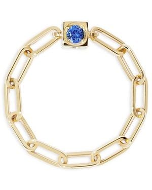 Dinh Van 18K Le Cube Diamont Sapphire Chain Ring - Metallic