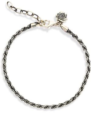 Serge Denimes Rose Charm Rope Bracelet - Metallic